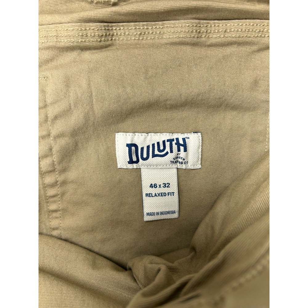 Duluth Trading Flex Fire Hose Pants Mens 46x32 Khaki Relaxed Fit Workwear Canvas - Picture 4 of 8